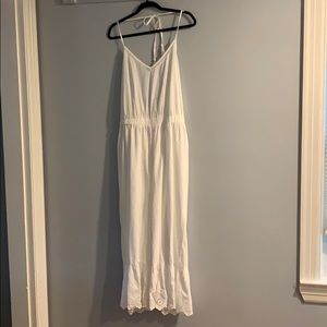 Loft white beach halter jumpsuit